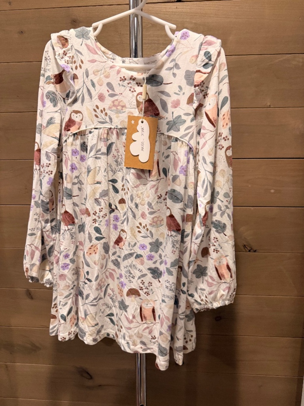 *NWT* Angel Dear Owl & Mushroom Print Dress - Bamboo - 5T- SO soft!